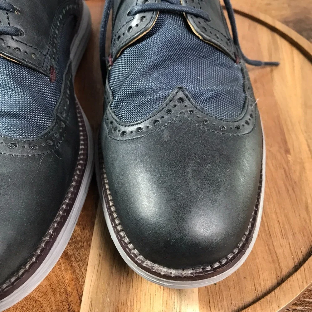 Cole Haan OriginalGrand Wingtip‎ Oxford Mens 8.5M Dark Night Navy Leather Shoe